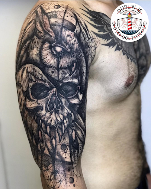 skull sleave tattoo